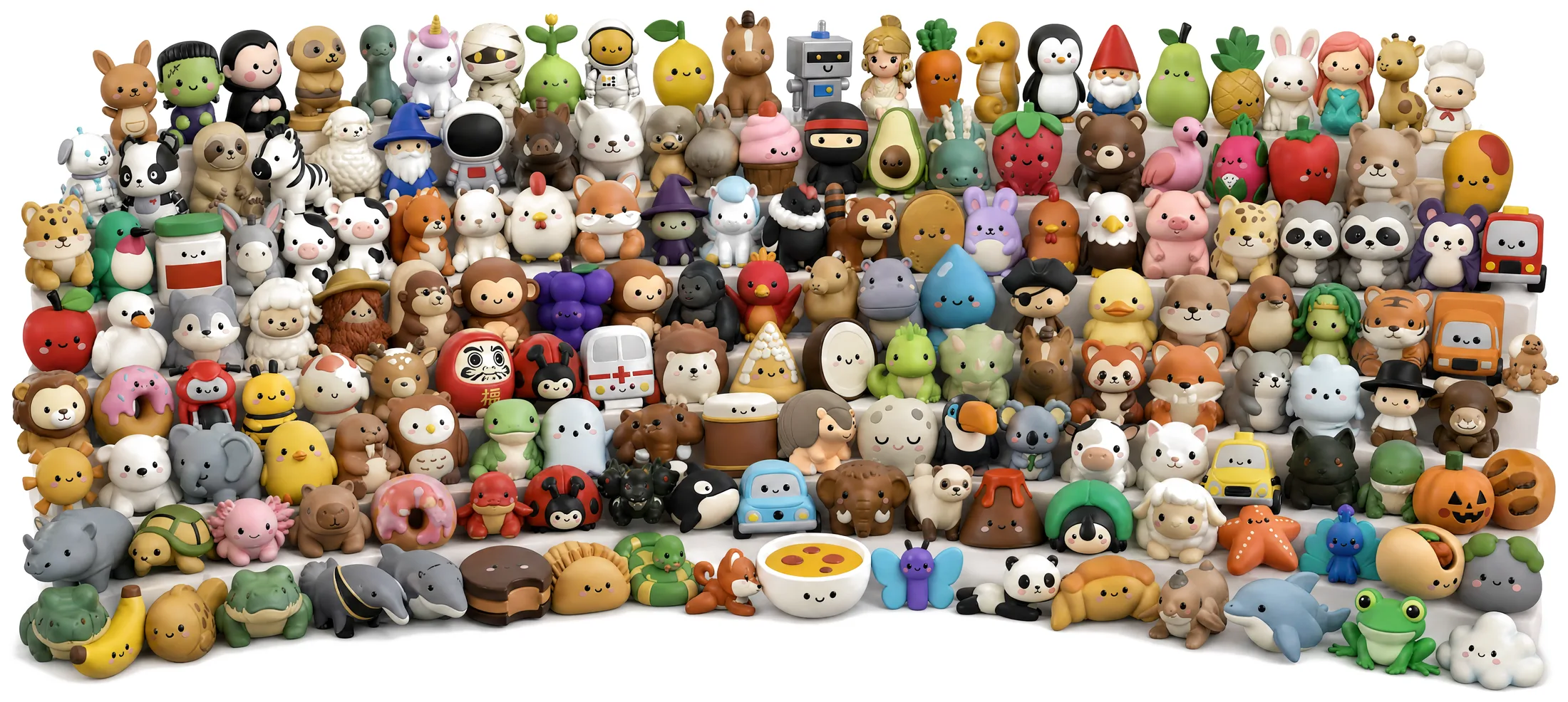 Los más de 160 muñequitos kawaii de la colección Creamis reunidos
